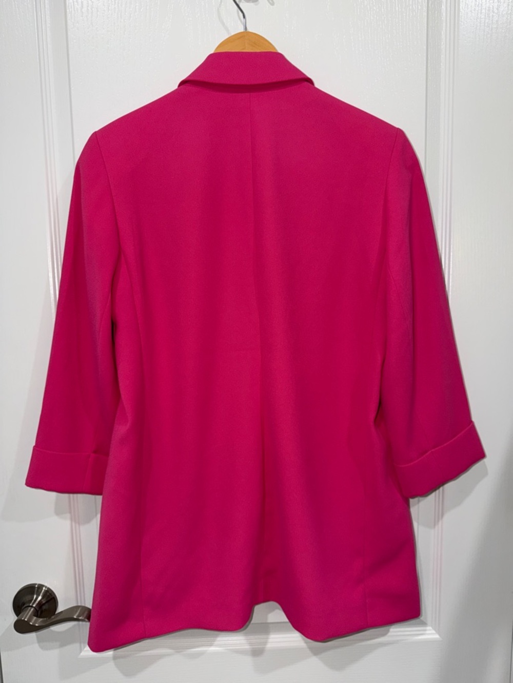 Express Women's hot pink Open-Front Blazer NWT 3/4 length sleeves medium - Picture 8 of 8